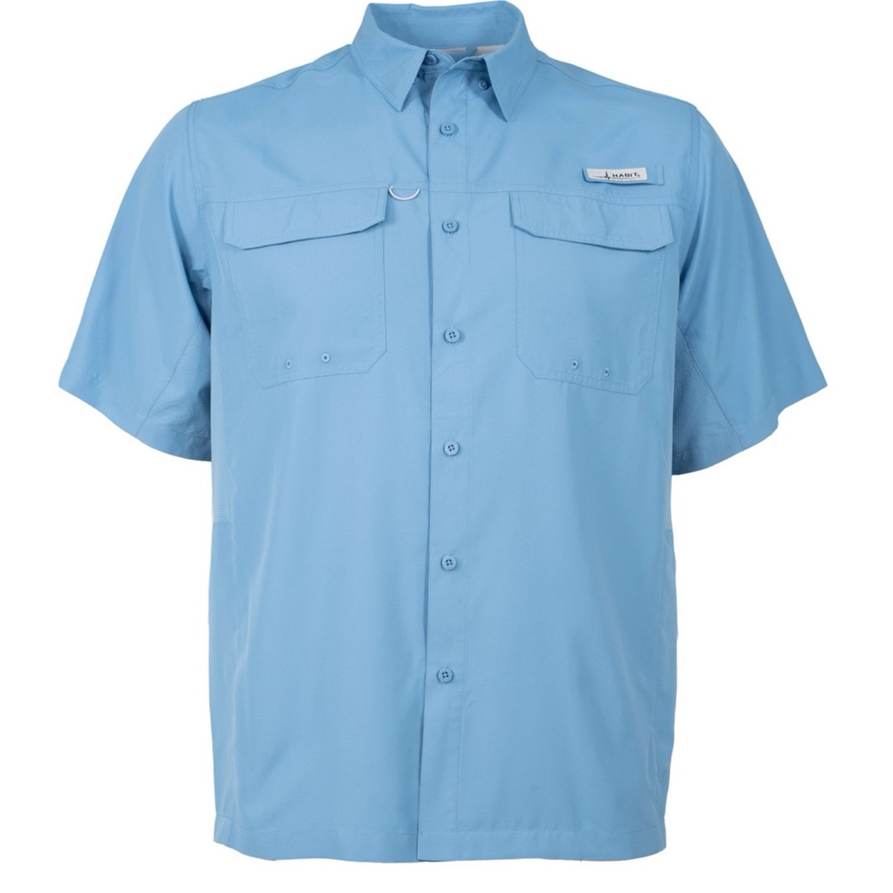 NWT Habit Mens UPF 40+ UV PROTECTION Short Sleeve River Shirt
